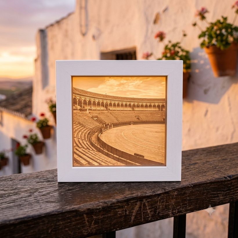 Litofanía de la Plaza de Toros encendida